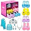 Princess Dress Up Shoes Set Girls Role Play Shoes Pretend Jewelry Toys Set Gift Set 4 Pairs of Shoes Kit Collection of…