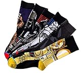 ASWER Men's 6 Pairs Star Wars Sport Cotton Socks Athletic Casual Crew Socks Color#13