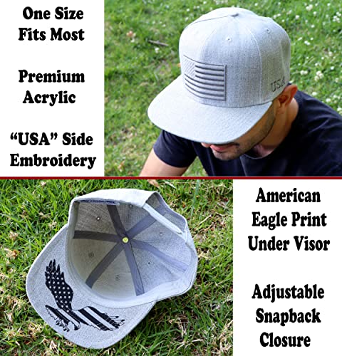 Image of Antourage American Flag Unisex Baseball Hat for Men and Women | USA Flag Mesh Snapback Flat Visor Cap + 2 Patriotic Patches