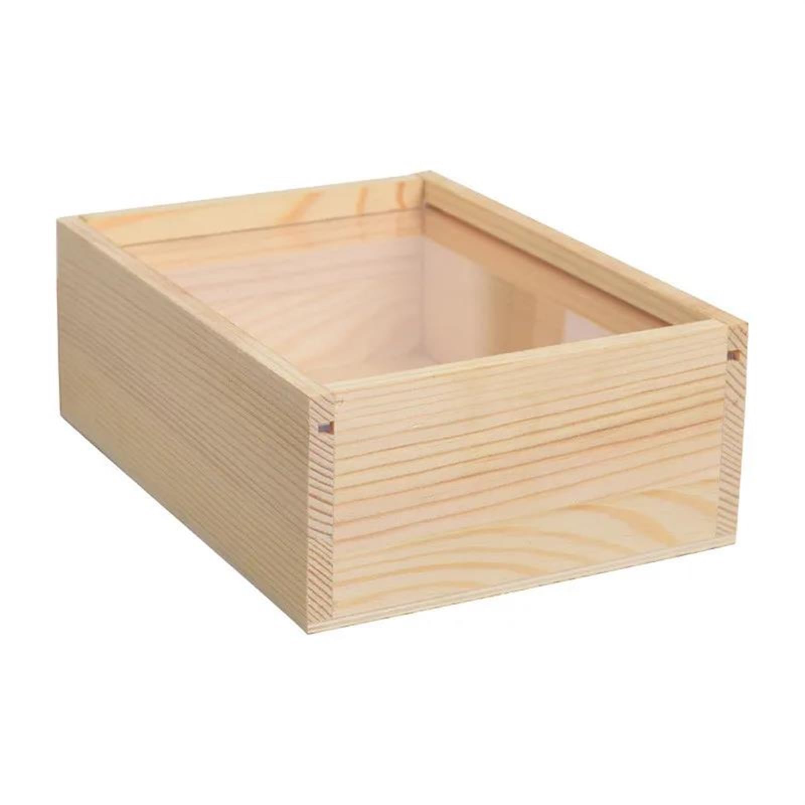 Organizzatore di gioielli Scatola di vetro estraibile Scatola di legno Scatola di gioielli Scatola regalo fatta a mano Scatola di cassetto rettangolare Scatola di legno massello Personalizzazione Con