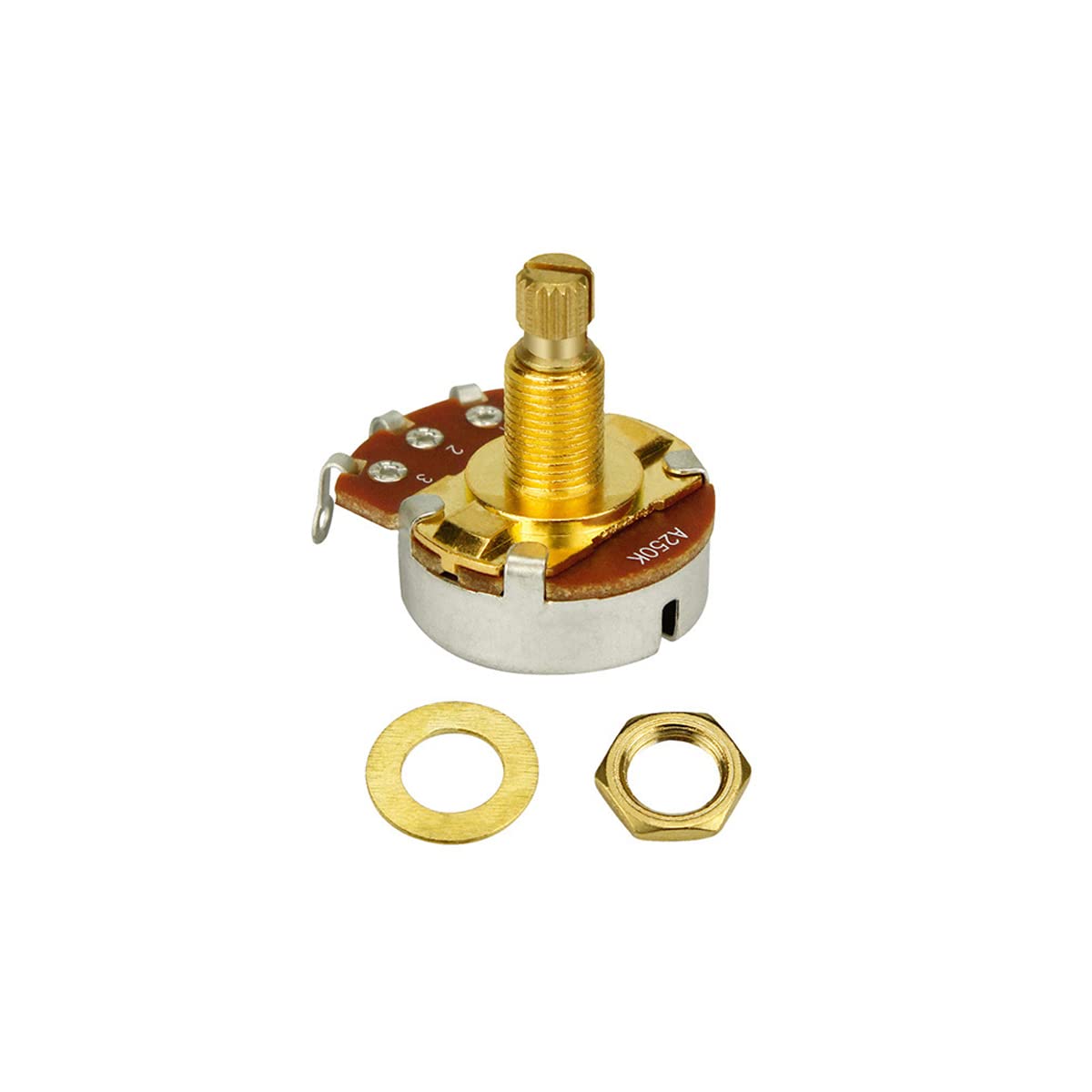 ROZILO 2pcs A250K Guitar Pots L18mm Shaft Audio Taper Volume Guitar Potentiometer for Electric Guitar/Bass