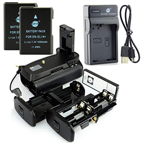 DSTE IR Remote MB-D31 Poignée Batterie + 2x EN-EL14 Batterie + USB Chargeur pour Nikon D3100 D3200 D3300 D5300