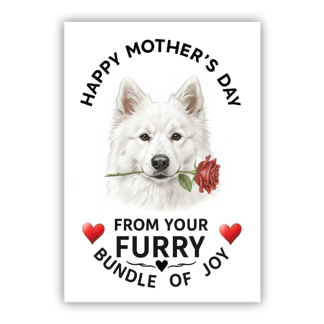 Mother’s Day Dog Card – Pet Mothers Day Greeting Card from the Dog - “Happy Mother’s Day” - Many Breeds Available (• Eskimo Dog) — image 1