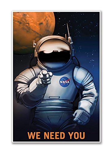 Mars Explorers Wanted Space Travel NASA Recruitment Poster - We Need You |...