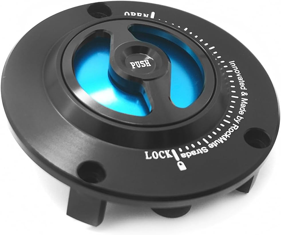 Fuel Tank Cap Compatible with GROM125 MSX125 2021-2025 Gas Filler Cover Oil Quick Open Release Keyless Racing Race Track Vent Cup (Blue)