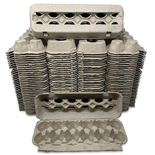 Cajas de huevos de pulpa de papel ventiladas con capacidad para 1 docena de huevos de gallina (paquete de 72)