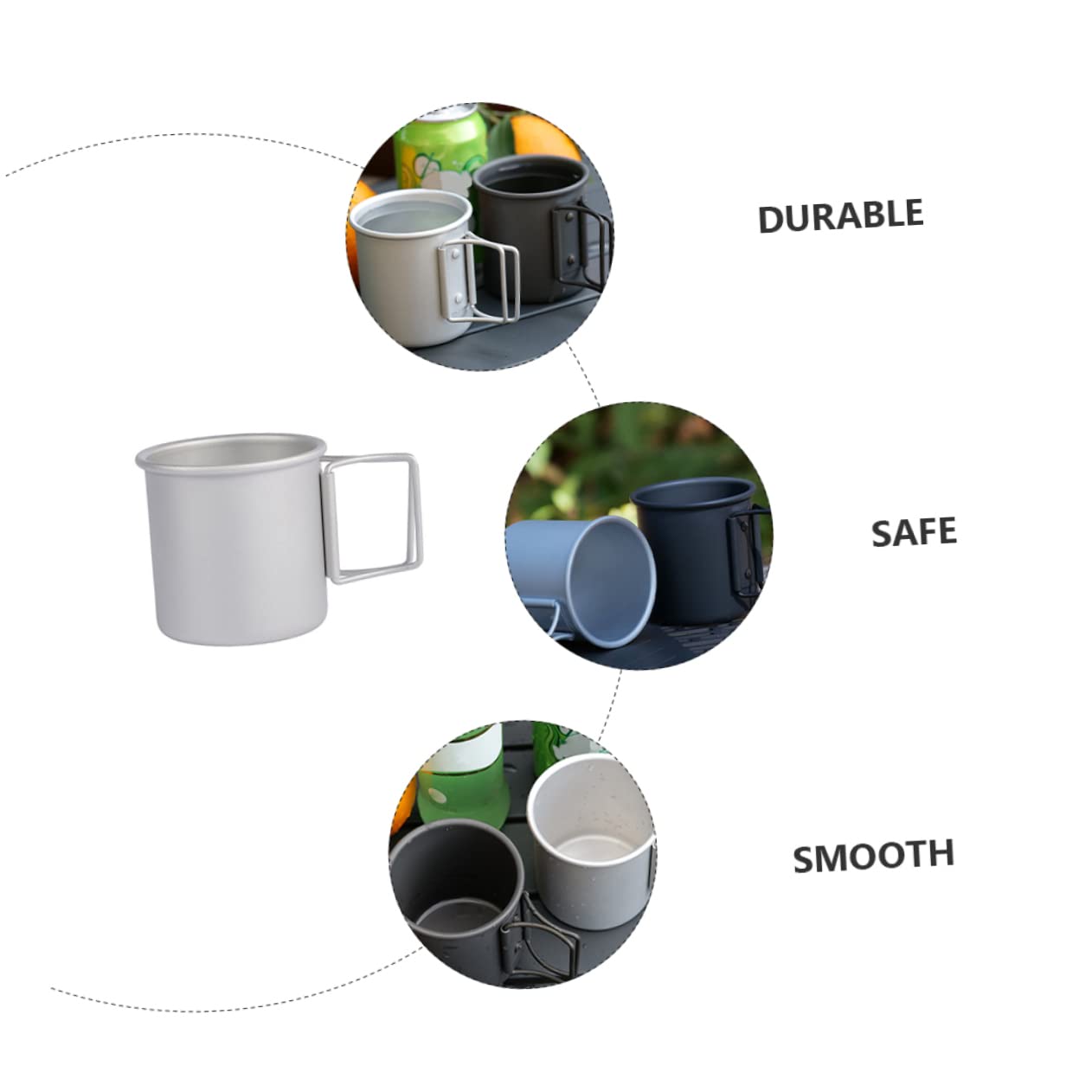 TOYANDONA 2 Sätze Faltbare Aluminium Trinkbecher Leichte Tragbare Wasserbecher Für Outdoor Aktivitäten Camping Und Reisen Für Kaffee Bier Und Getränke 2 Stück * 2
