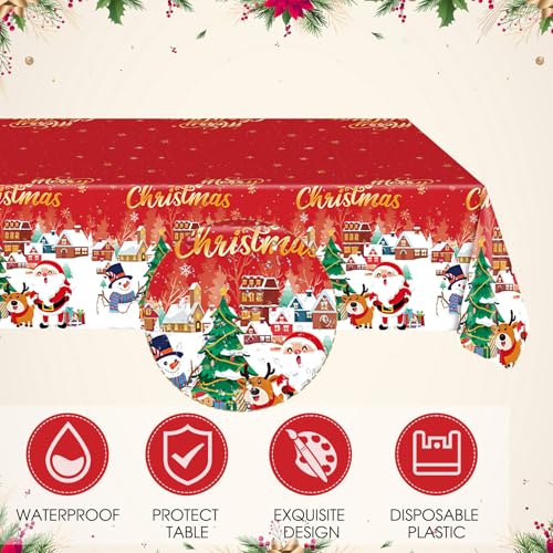 Image of 41 PCS Christmas Party Decorations,Christmas Table Decorations Xmas Party Tableware Set Include Disposable Christma Paper Plates Napkins and Tablecloth,Xmas Holiday Party Serves 20 Guests