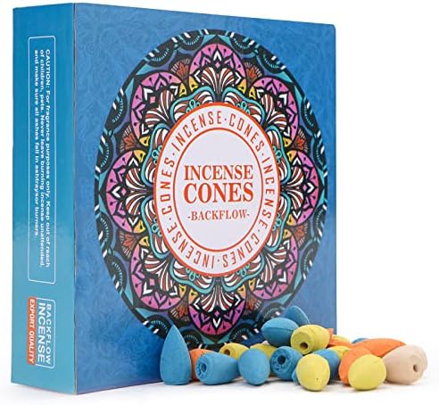 Backflow Incense Cones 152 Pcs - Cinnamon Sandalwood Ocean Jasmine for Meditation, Yoga and Aromatherapy