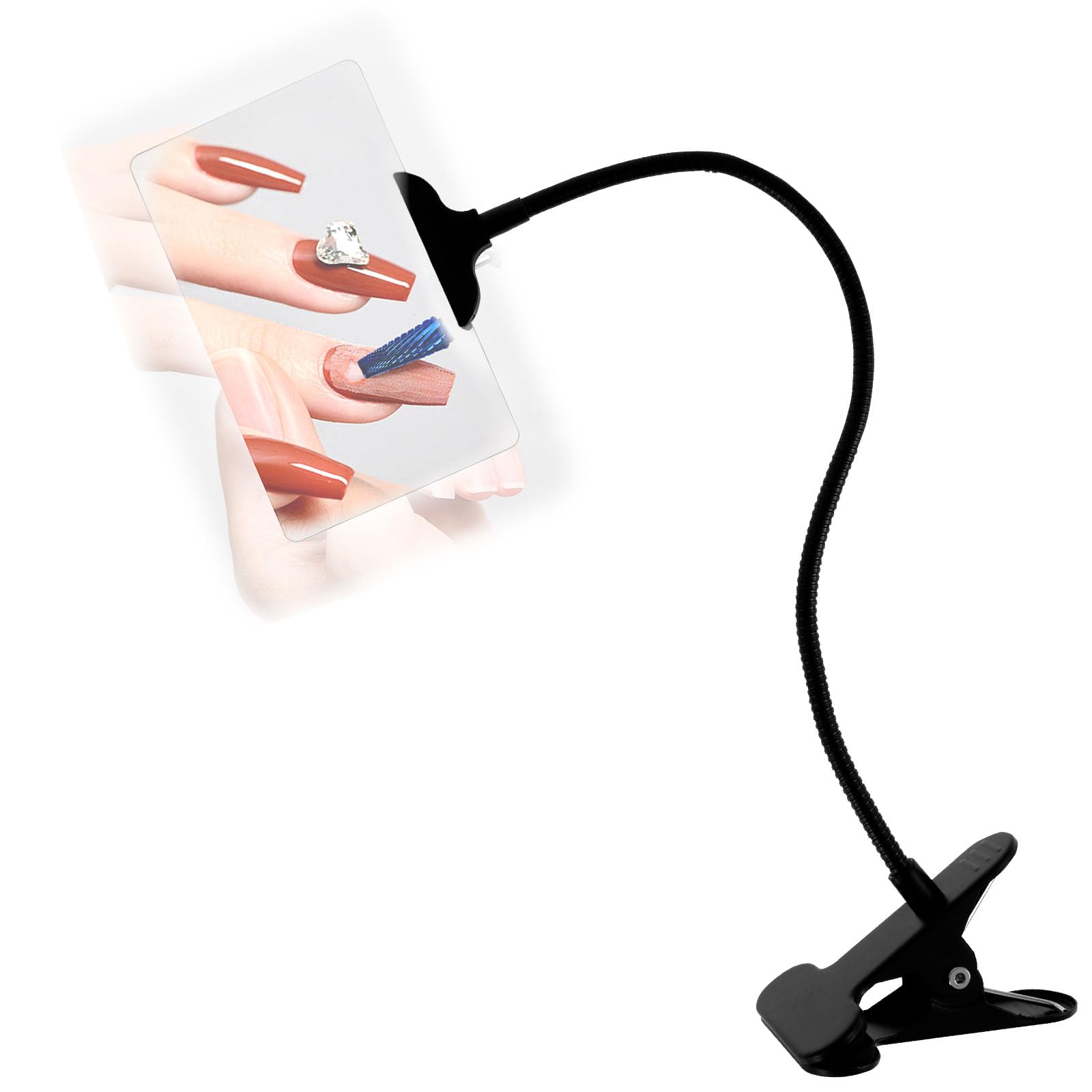 5X Magnifying Glass with Clip Adjustable Clip On Magnifying Glass with Flexible Gooseneck 15x9cm Large Page Magnifier Hands Free Reading Magnifier for Reading Books Crafts