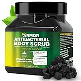 Antibacterial Body Scrub | Manuka Honey & Charcoal | Kills 99.9% of Germs & Bacteria | Body Scrub Exfoliator Deep Cleansing & Purifying for Smooth, Fresh & Soft Skin | 16 fl oz
