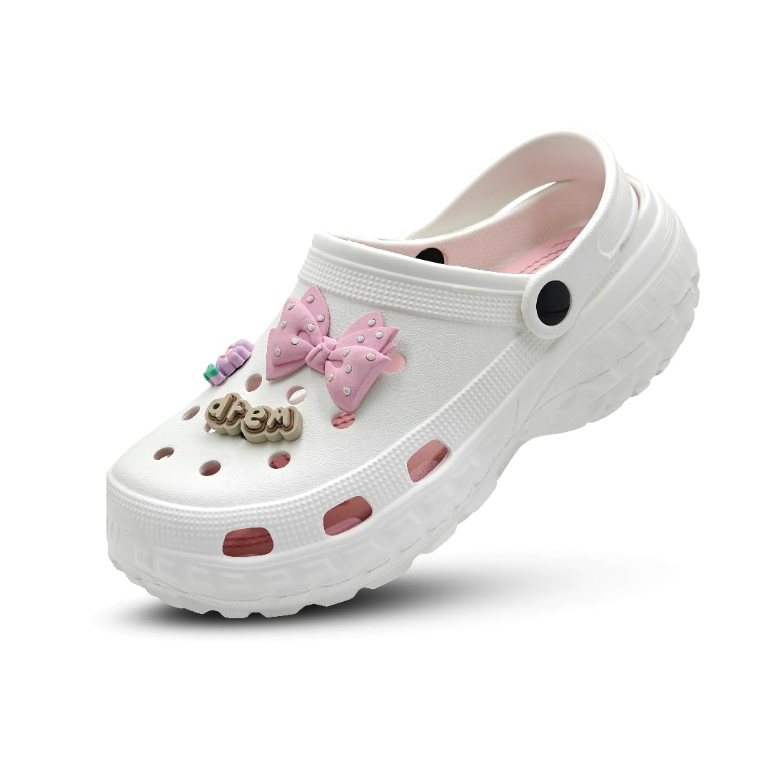 Women's Classic Charms Clogs/Sandals with Adjustable Back Strap for Adult | Comfortable & Light Weight | Stylish & Anti-Skid | Everyday Use Clogs for Girls & Ladies