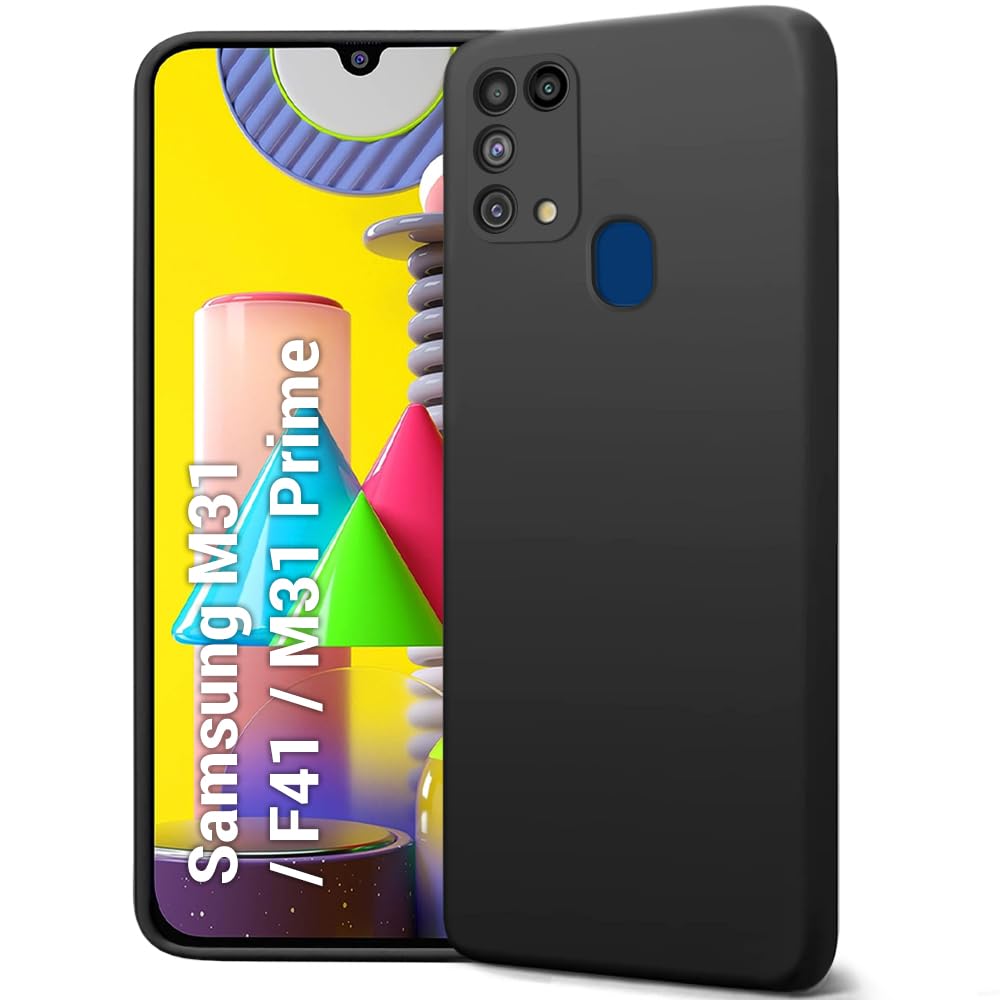TheGiftKart Liquid Silicone Back Cover Case for Samsung Galaxy M31 Prime / F41 / M31 | Soft Micro-Fibre Lining Inside | Camera Protection Bump | Shockproof Case for Samsung F41 / M31 (Silicone, Black) (B0CSXHS15C) Amazon Price History, Amazon Price Tracker