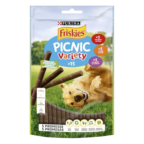 Purina Friskies Picnic Variety, Snacks, premios, chuches para perros, 8 bolsas de 126g