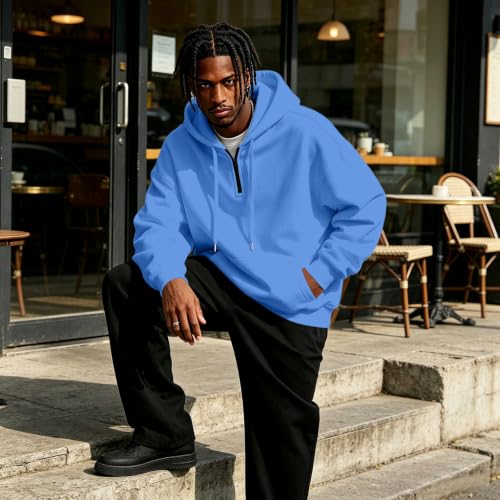 Fleece Hoodie Men Fleece Quarter Zip Pullover Sweatshirt Sweat Shirt - image 6
