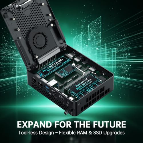 Image of ASUS NUC 16 Pro AI Mini PC, Intel Series 3 Core Ultra 7 356H, 64GB DDR5 RAM, 2TB PCIe SSD, Win 11 Pro, Copilot+ PC Desktop, Dual 2.5G LAN, Thunderbolt 4, WiFi 7, BT 6.0, Wireless KB & Mouse Bundle