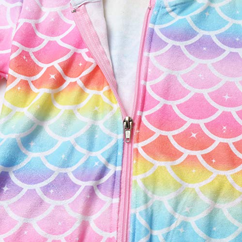 CHILDRENSTAR Girls Swim Coverups Terry Swimsuit Cover-Up Hooded Zip-Up Beach Robe4