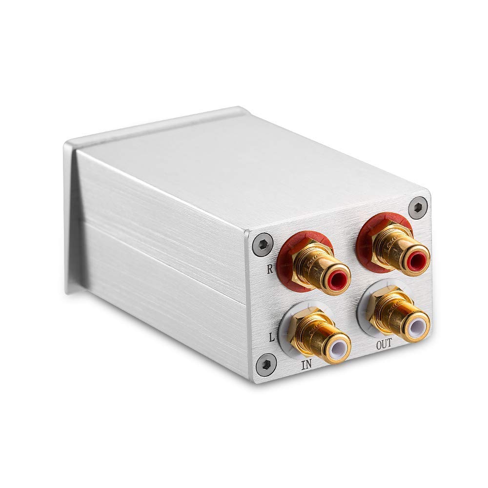Nobsound High Precision Preamp Volume Controller VOL Control Hi-Fi Preamplifier ALPS (RCA & HiFi), color plateado