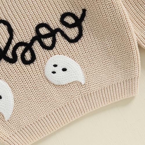 Girls Boys Halloween Sweater Knit Spooky Ghost Crewneck Pullover Casual Cute Pattern Tops Fall Winter Sweatshirts4