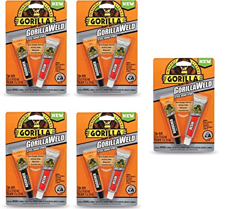Gorilla Heavy Duty GorillaWeld Steel Bond 2-Part Epoxy, (Pack of 1) - 5 Pack