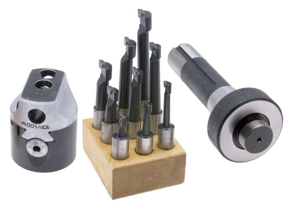 BHS-2 Boring Head Set, 2" Head plus R8 Shank and 1/2" Carbide Tip Boring Bar Set