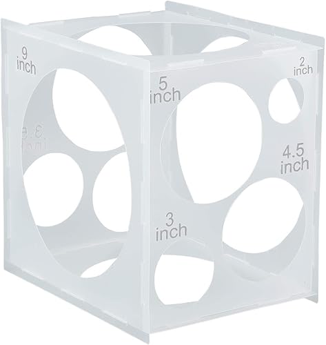 Miniatura 8 de Worown Caja de tamaño grande de 18 agujeros de plástico rosa plegable, cubo de tamaño de globos de 1 a 12 pulgadas, herramientas de medición de