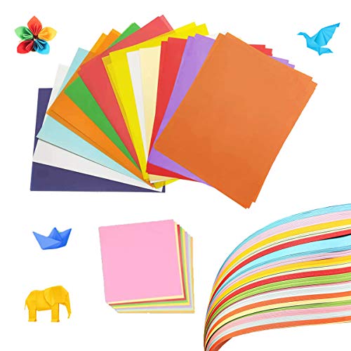 Counius 100 Hojas Papel Origami Set Artesanal A4 Color Papiroflexia con 10 Paquetes Origami Cuadrado Hecho a Mano Para Proyectos Artes,Bricolaje Oficios y Hacer Tarjetas Cover