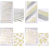 [Incluido] Cada juego contiene 8 pegatinas adhesivas para uñas, 20 estilos y patrones, puedes elegir para crear un arte de uñas perfecto. Satisface tus necesidades.