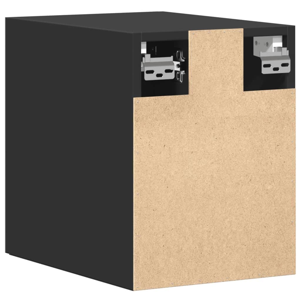 Mobiletto Pensile da Parete Nero 30x42,5x40 cm Legno Multistrato