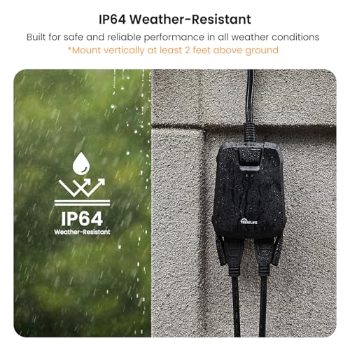 TREATLIFE-Outdoor-Wireless-Remote-Control-Outlet-2-in-1-Individual-Control-Sockets-IP64-Weather-Resistant-Electrical-Outlet-Switch-Heavy-Duty-3-Prong-Plug-Max-Power-1800W-Battery-Included