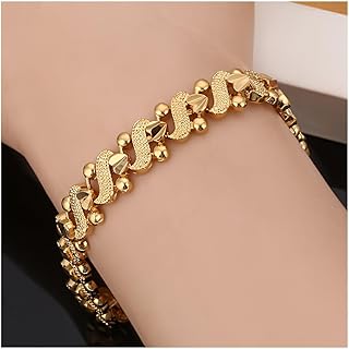 Pulsera con dije de corazón para mujer, pulseras de cadena chapada en oro, accesorios de moda, regalos de joyería