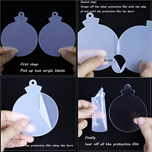 3 Inch 48Pcs Clear Acrylic Christmas Ornaments Blanks 2022 Circle Round Acrylic Blanks Ornaments With Hole For Vinyl Craft Diy Flat Acrylic Ornaments Blanks For Christmas Tree Party Hanging Decoration #TOP3