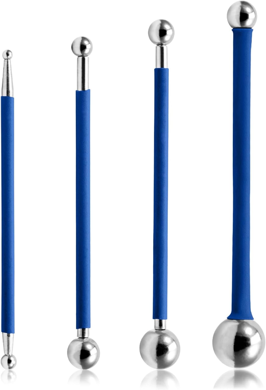 SPEEDWOX Stainless Steel Caulking Tool Set - 4 Pcs Metal Ball Kit for Tile Grout Coating & DIY Crafts - Blue