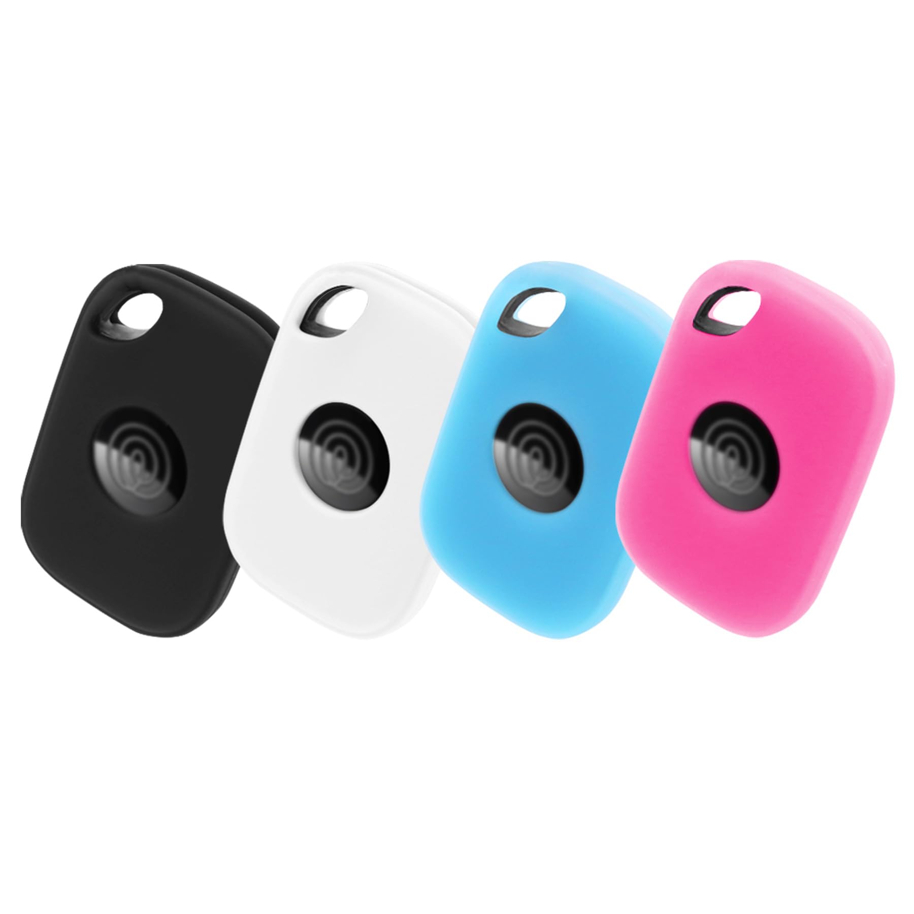 NANLANFAN for Tile Pro 2024 Tracker Case Cover, 4 Pack Protective Silicone Holder for Tile Pro 2024 with Key Ring for Keys, Luggage, Pets (Black &