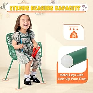   Costzon-Kids-Chair-4-Piece-Child-Size-Chairs-with-Curved-Backrest-Ergonomic-Armrests-Metal-Legs-Anti-Slip-Foot-Pads-Toddler-Furniture-for-Playroom-School-Daycare-Toddler-Chairs-Colorful