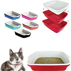 Banheira Gato Com Peneira Caixa de Areia Gatos Banheiro Inteligente 3 Peças Furba Grande (Rosa)