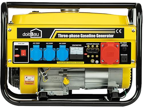 Generador de energía con gasolina, generador de energía con accesorios, generador de corriente de emergencia silencioso, (5 enchufes (3000W YFG3500)))