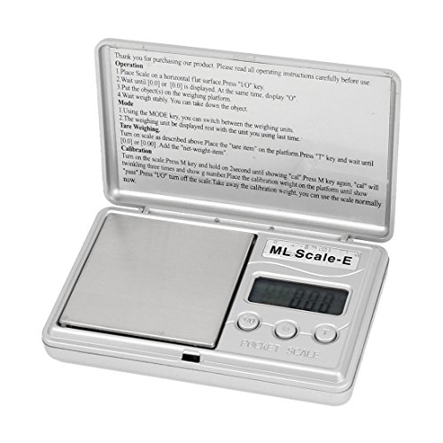 Báscula de bolsillo rectangular Ruilogod 0.01g x 100g plata miniatura 1
