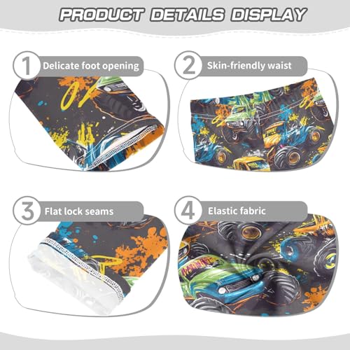 ALAZA Girls' Leggings Children's Yoga Pants Skinny Printed Dance Cool Truck Comfortable 4T2