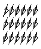 Huntingdoor 18 Pack Black 3 Fixed Blade Broadheads 100 Grain Screw-in Arrow Tips for Crossbow and Compound Bow