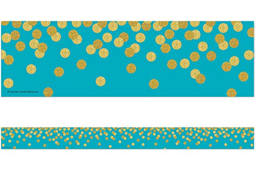 Image of Teacher Created Resources Teal Confetti Straight Border Trim (TCR8869)