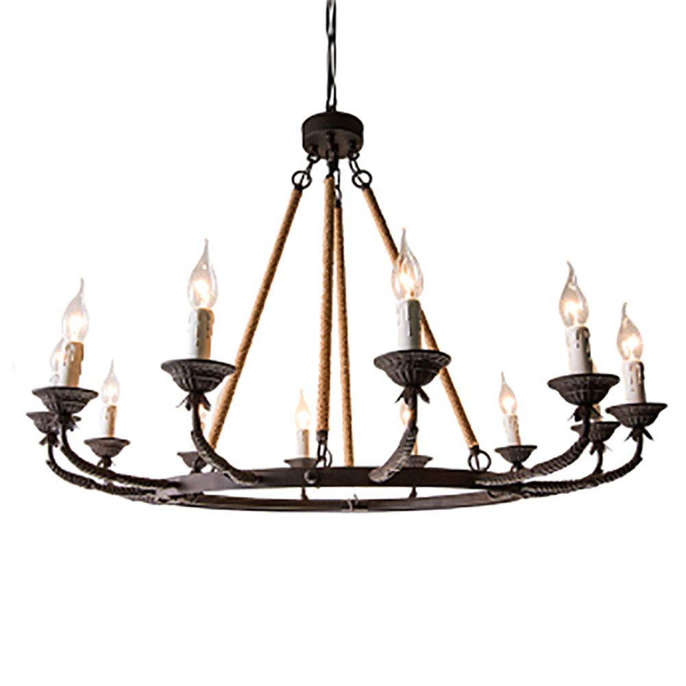Retro Industriestil Kerze Während Lighting,E14 Amerikaner Land Eisenkunst Kronleuchter Beleuchtung,Hängendes Licht,Schlafzimmer Abendessen Wohnzimmer Abendessen Café-Retro zu tun alte rost farbe 12 ko