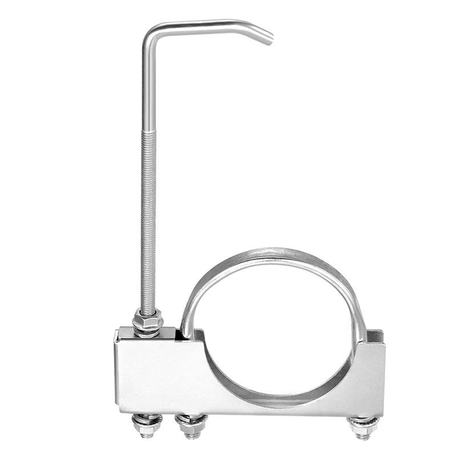 Gwbpes Silvery Exhaust Clamp, Muffler U-Bolt Clamps Universal Clamp On Exhaust Hanger Heavy Duty U Clamps U-Shaped Galvanized Pipe Clamps For Car Truck 2.5" Tail Pipe