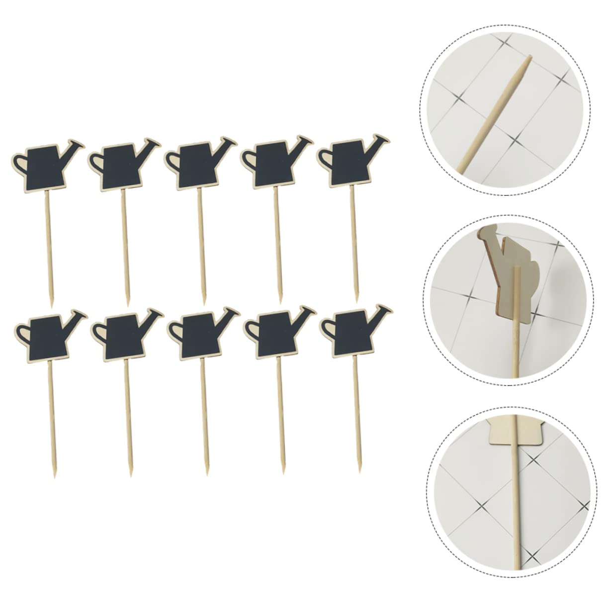 SUPVOX Garden Blackboard Cards 10pcs Chalkboard Picks Flower Pot Decor Chalkboard Sign Food Toppers