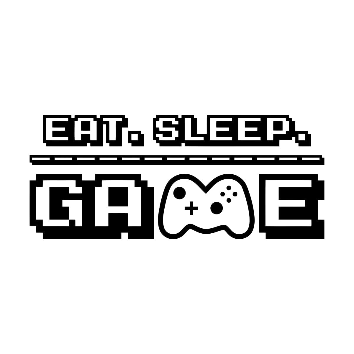 Lzhouting Wall Stickers 1809 Eat Sleep Game Wall Decal Gamebox Game Gamer Room Decoration Removeable Vinyl Playroom Sticker Teens Room Decor Mural Small - 18X42cm