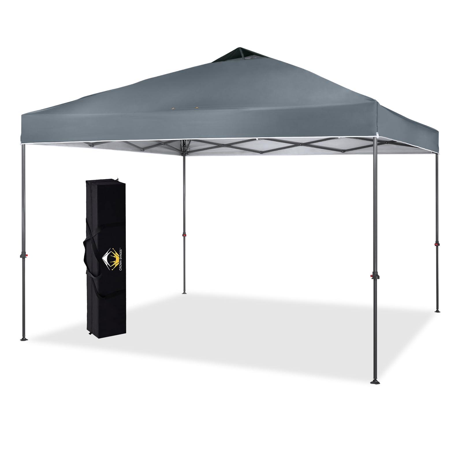 Crown Shades Grey Gazebo 3m x 3m Heavy Duty Pop Up Gazebo Waterproof Shelter Height Adjustable Folding Camping Gazebo for Garden and Beach with Carry Bag?