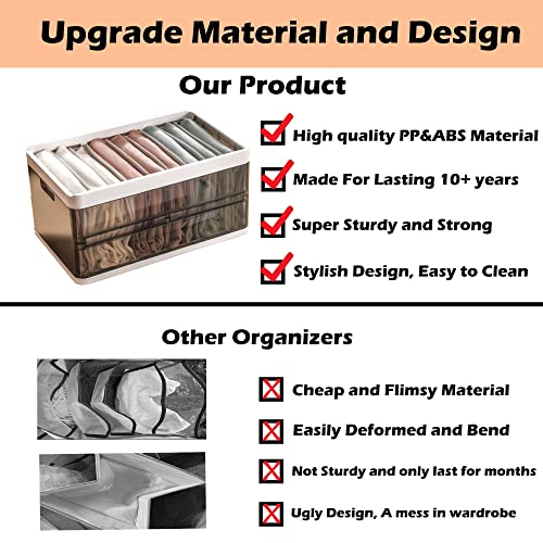 Montex 2 Pack Wardrobe Clothes Organizer Acrylic Stackable Cloth Storage Organizer 9 Grids Pull Out Drawer #TOP2