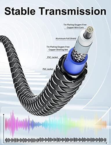 Emk EMKRCAXLZSTL5M Subwoofer Cable Digital Coaxial Cable Dual Shielded thumb #5