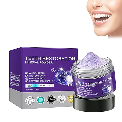 Zahnreparatur Mineralpuder,Zahnrestauration Pulver,Teeth Whitening Powder,Mineral Zahnpulver,Zahnpulver Gegen Verfärbungen,Effektiv bei der Stärkung von Zähnen und Zahnfleisch,Frischer Atem