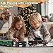 Christmas Electric Remote Control Train Set with Smoke, Lights, Sound, Locomotive, Cars and Remote Carriage, 3 Smoke Outlets, USB Rechargeable, with Track, Under Christmas Tree, Gifts for Kids 3+